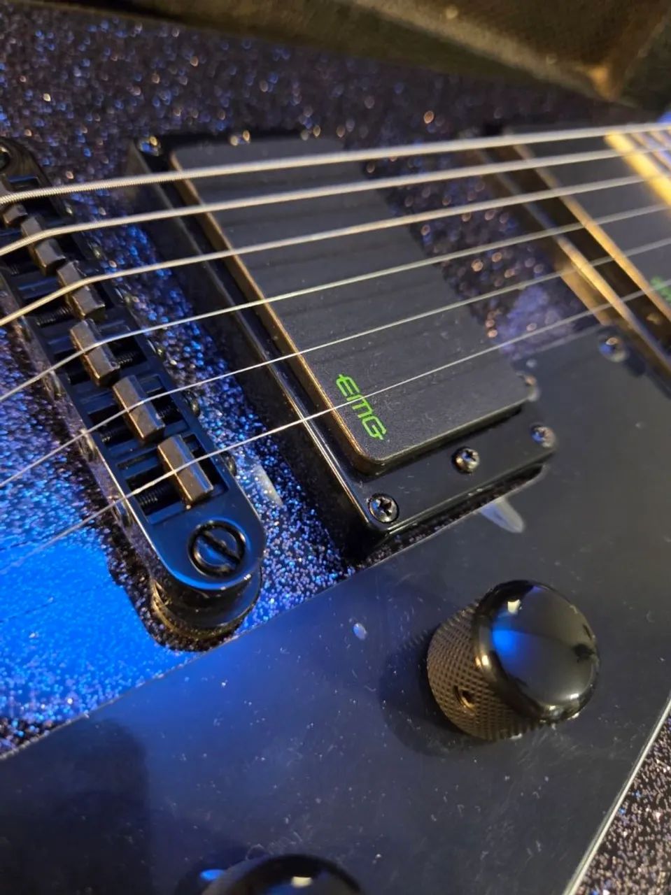 Guitarra ESP LTD Kirk KH-V Black Sparkle NOVA com CASE ESP - Foto 2