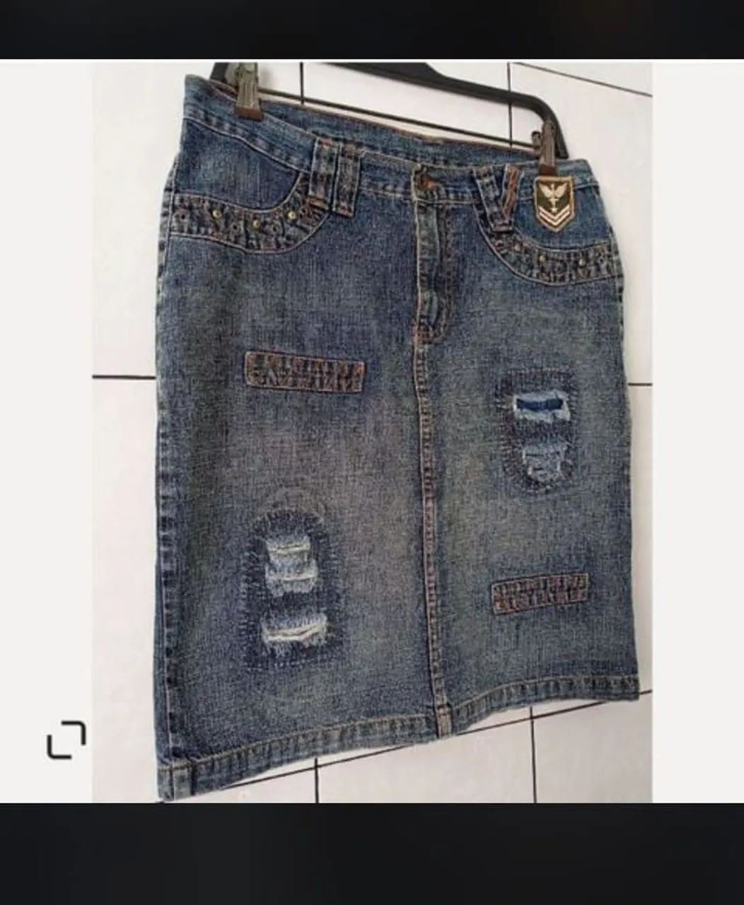Saia Zagnetron jeans retrô tamanho 42