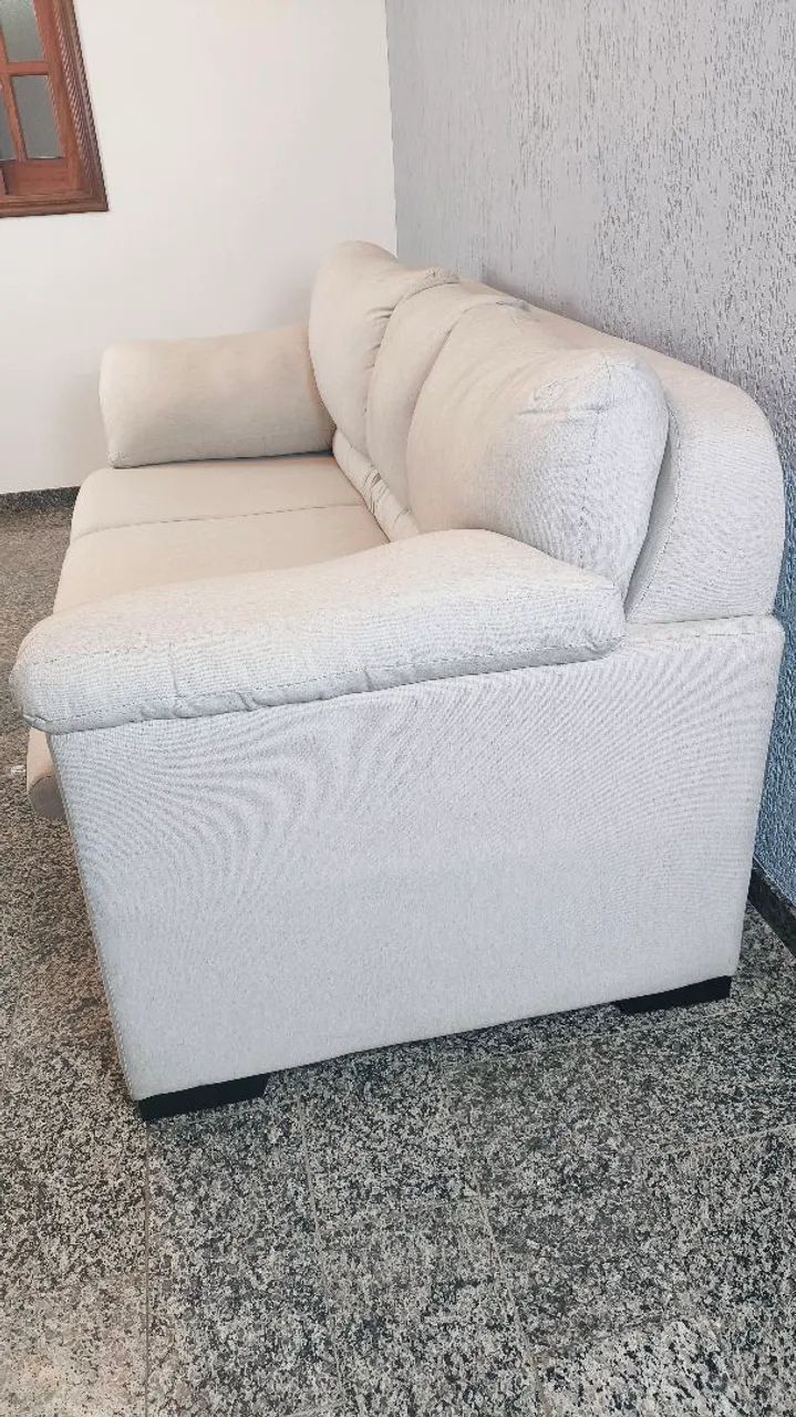 **Sofá 3 Lugares em Linho - 2,06m - Excelente Estado**<br> - Foto 4