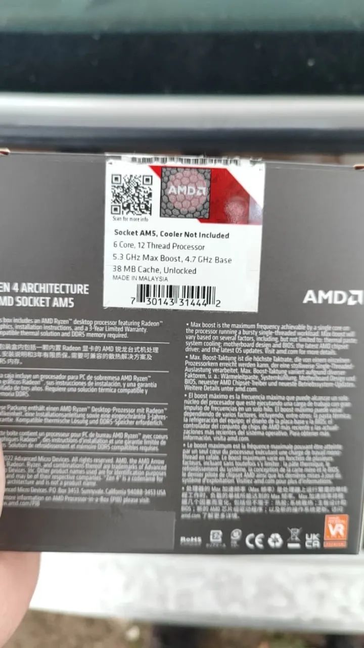 Processador AMD RYZEN 5 7600 X - Foto 3