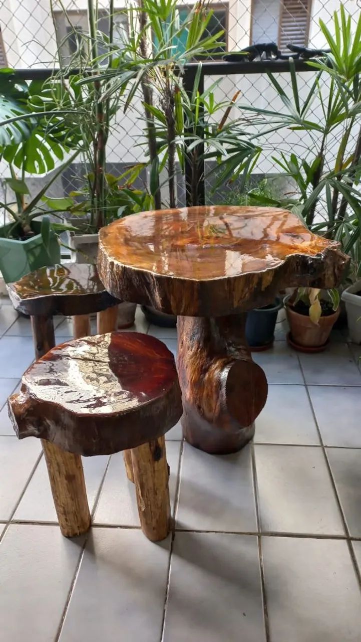 Mesa Madeira Rustica e Resinada - PROMOÇÃO ÚLTIMAS PEÇAS 