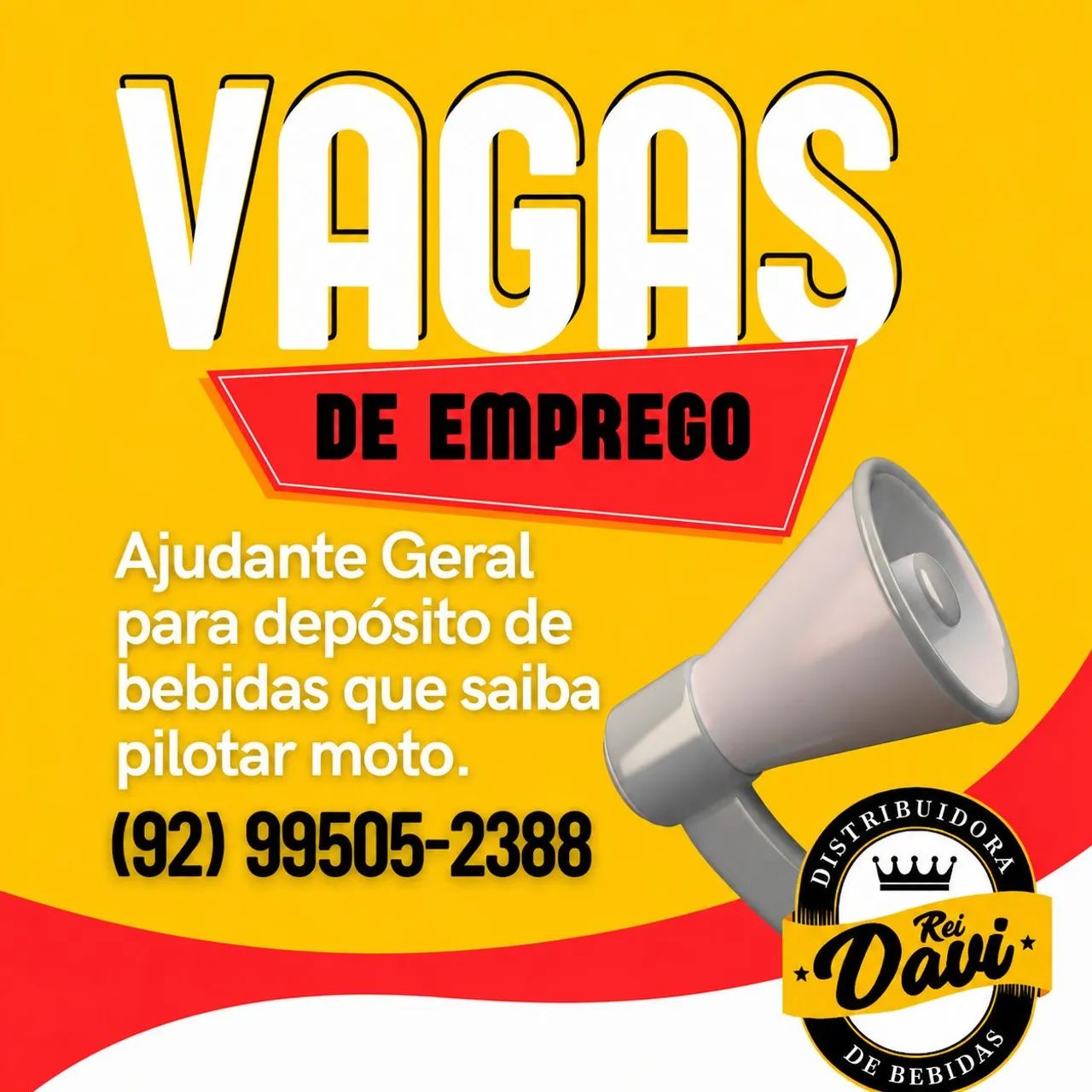 Vaga de emprego para ajudante Geral.