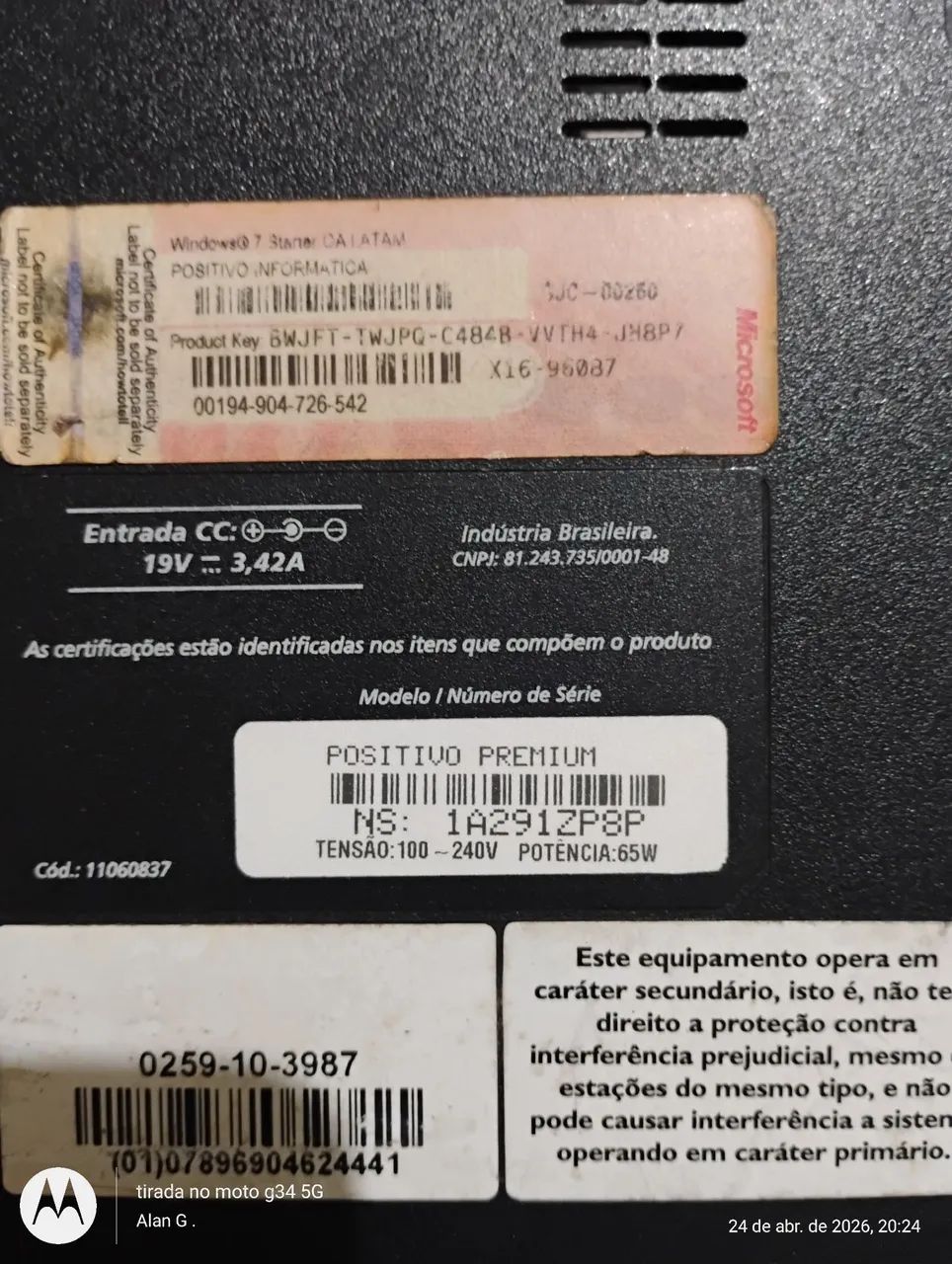 Notebook positivo Premium ( retirada de peças ) acende leds  - Foto 4
