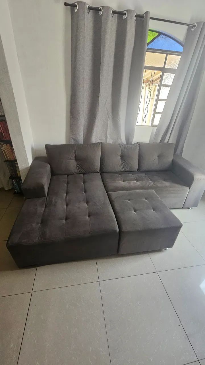 Sofá 3 lugares 2.50M Cinza - Foto 2