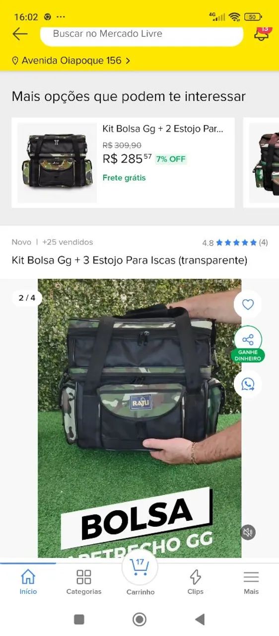 Bolsa para pesca apetrechos nova - Foto 4