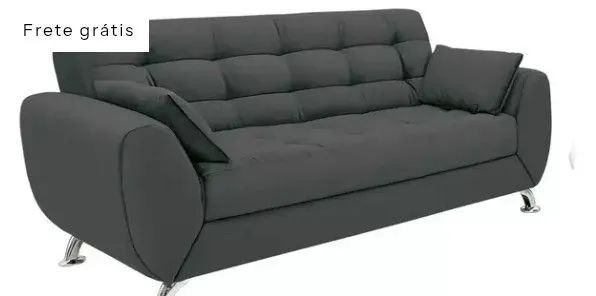Sofá 3 Lugares Larissa Suede Cinza - Modern VALOR PROMOCIONAL AVISTA - Foto 2