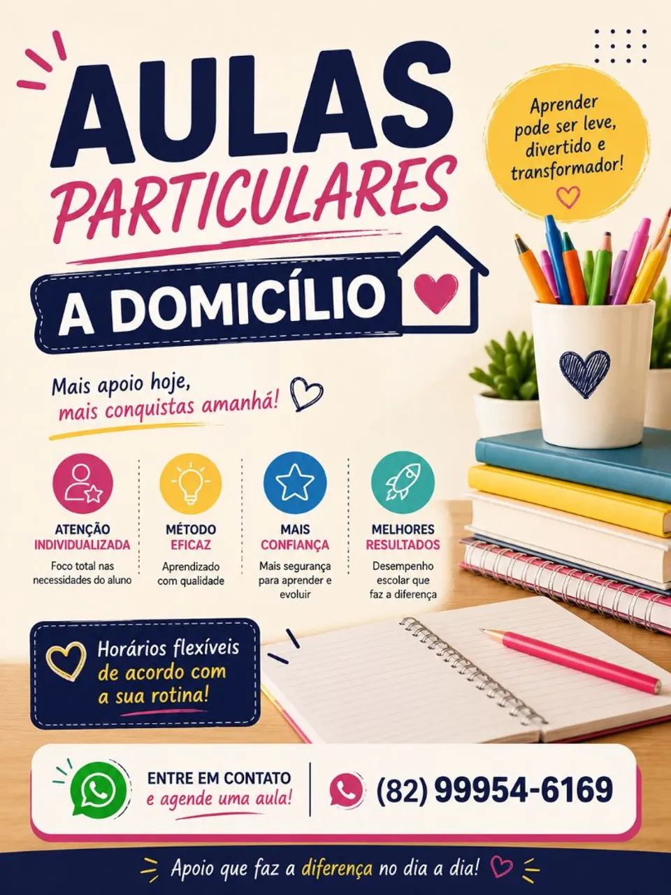Aulas Particulares a Domicílio - Reforço Escolar