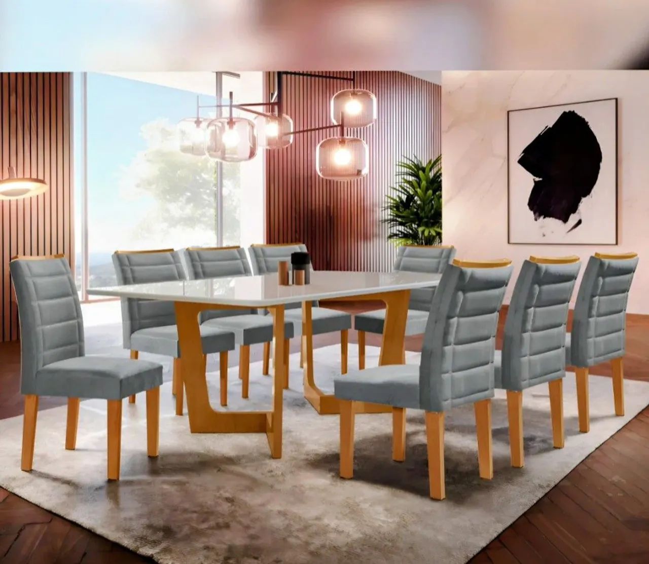 Vendo mesa nova 2 metros com 8 cadeiras 