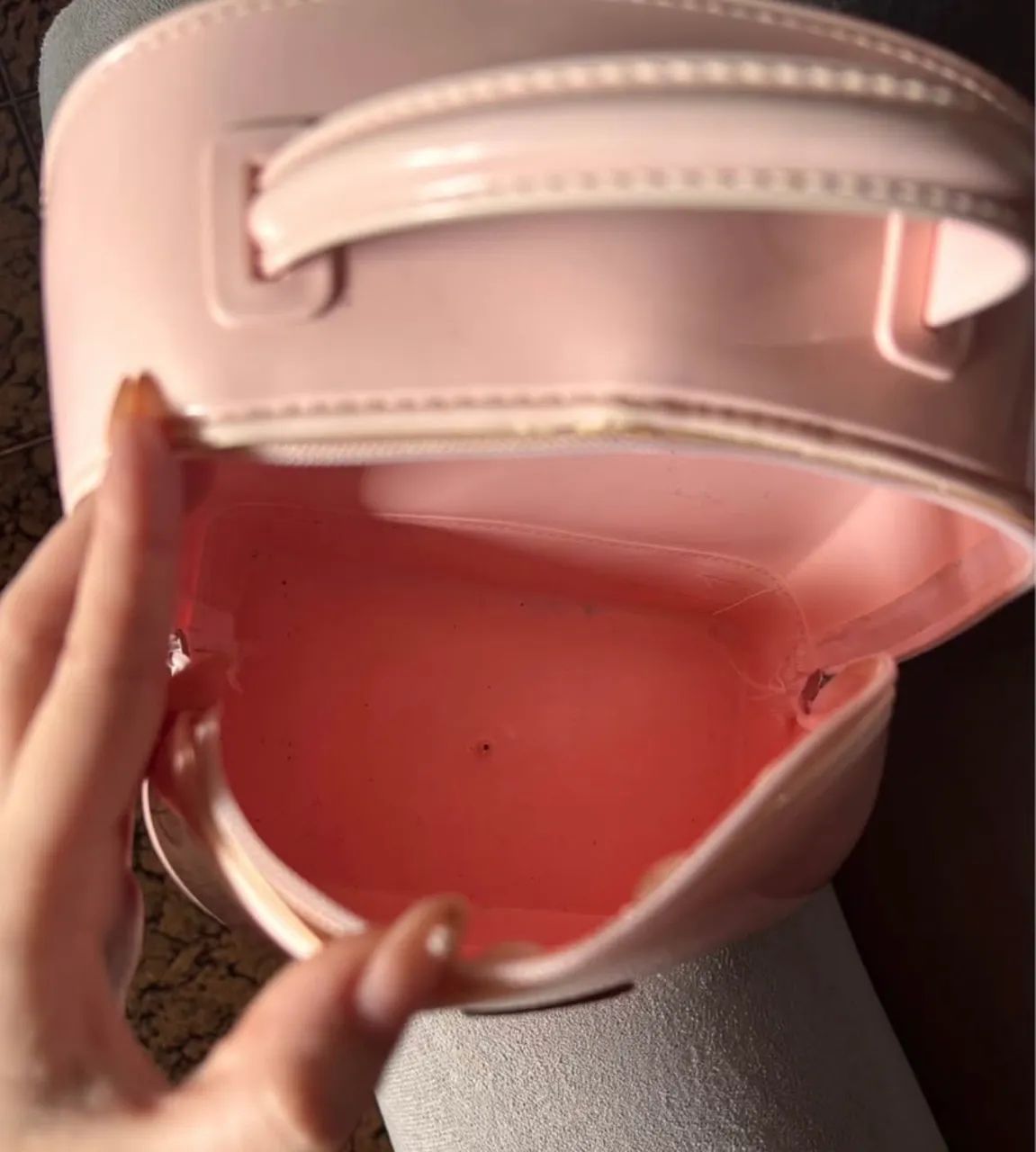 Mochila rosa fofa de silicone 