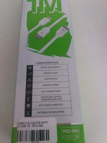 Cabo de dados micro usb v8 novo na caixa - Foto 2