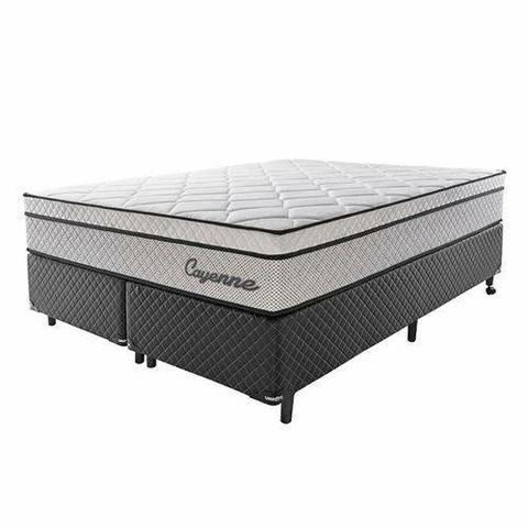Conjunto Box Queen Size mola ensacadas parcelo no cartão