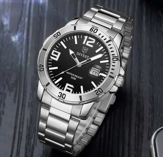 Relógios masculino divest original pulseira de aço 
