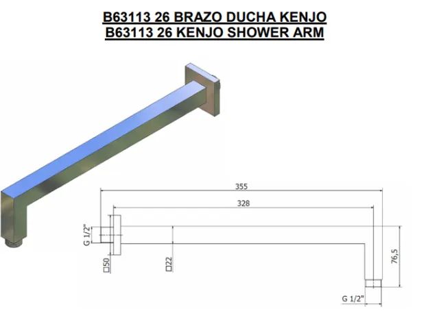 Tubo/Braço Para Chuveiro de parede Kenjo Ref.b63113 26 Genebre - Foto 3