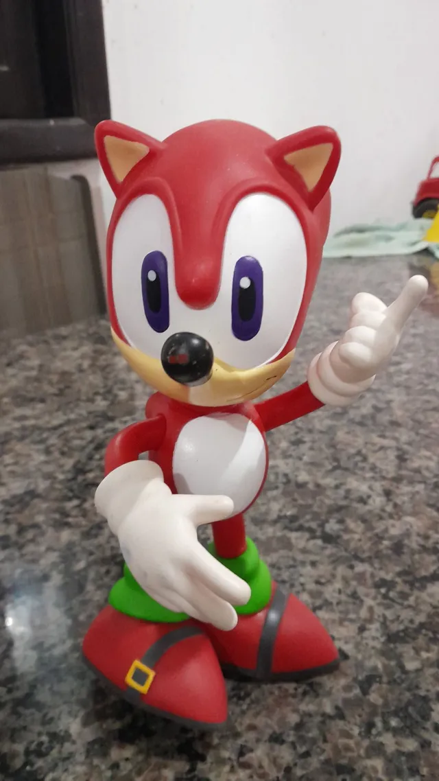 Boneco Sonic Shadow Preto 26cm Articulado Sega Coleção Caixa