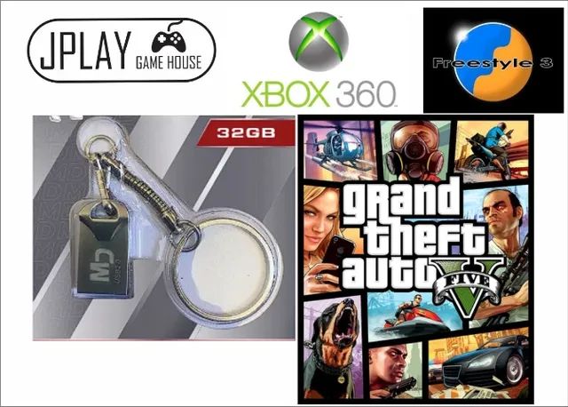 PEN DRIVE COM 5 JOGOS PARA XBOX 360 RGH\JTAG