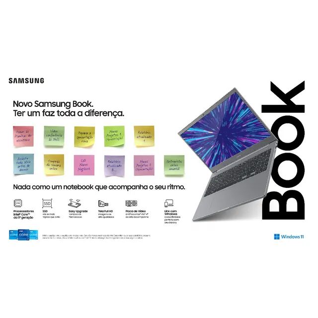 Notebook Samsung Book 256GB SSD 15,6 (Lacrado + NF)