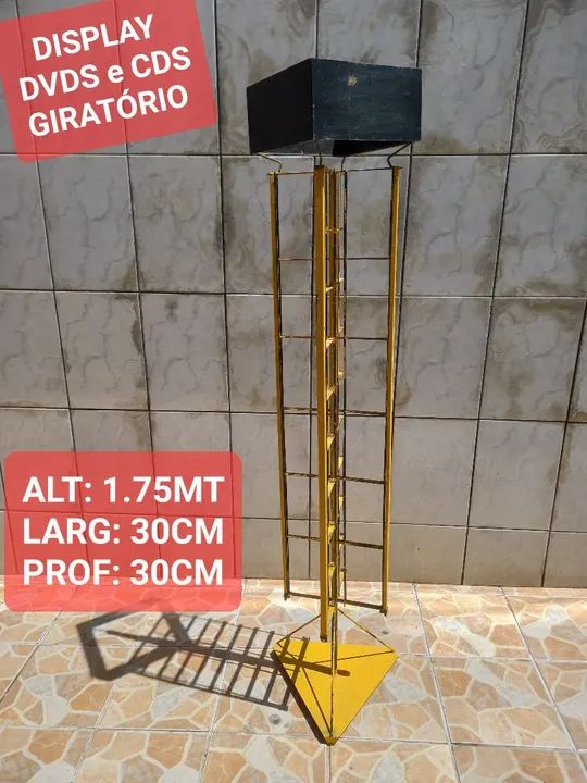 Expositor de cds dvds blurays giratorio display pdv vendas suporte oportunidade 