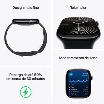 Apple Watch Series 10 42mm Cor Jet Black A2997 (NOVO LACRADO) - Foto 3