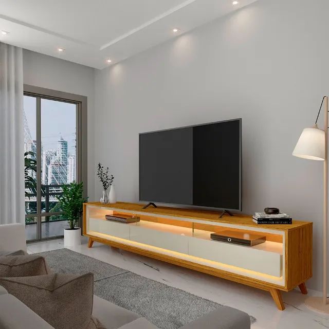 sala rack 212 cm com led pra t.v ate 75 polegadas - Foto 2