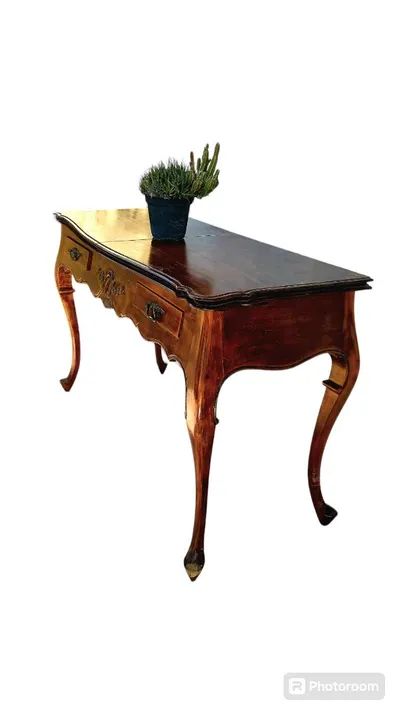 Mesa provençal antiga com duas gavetas e extenção - Foto 2