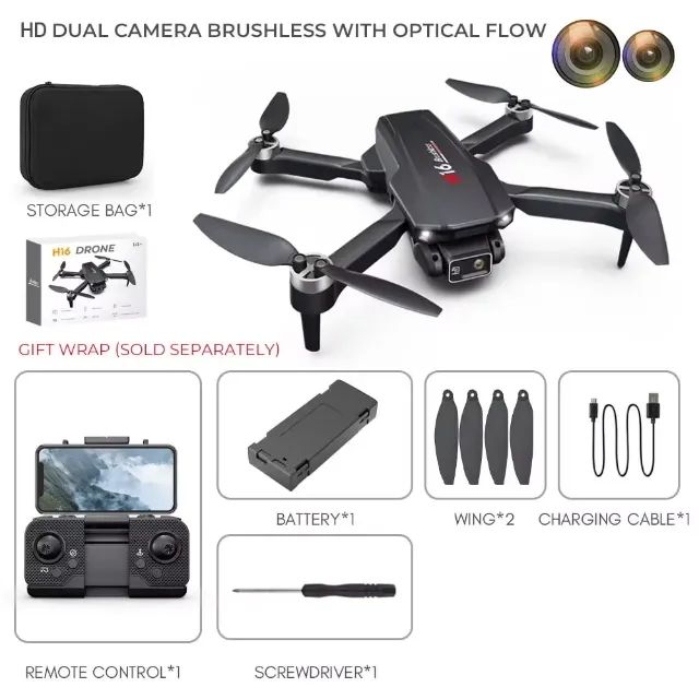 Drone H16 Manobras 2 Câmeras Fotografia aérea sem escova, Brinquedo, Controle Remoto wi fi - Foto 2