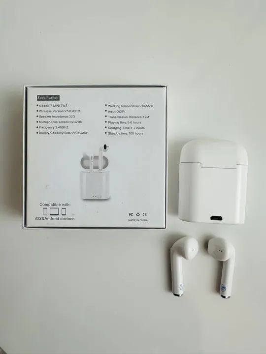 Fone Bluetooth i7 Mini - novo, na caixa! - Foto 3