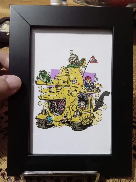 Quadro temático com vidro e moldura em preto Akira Toriyama e suas personagens  - Foto 3