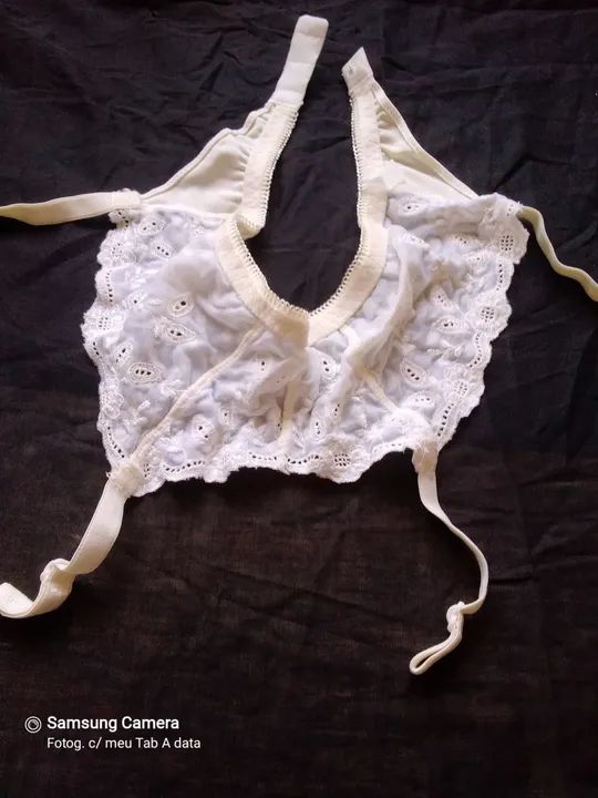 Cinta liga renda branco - novo - Foto 3