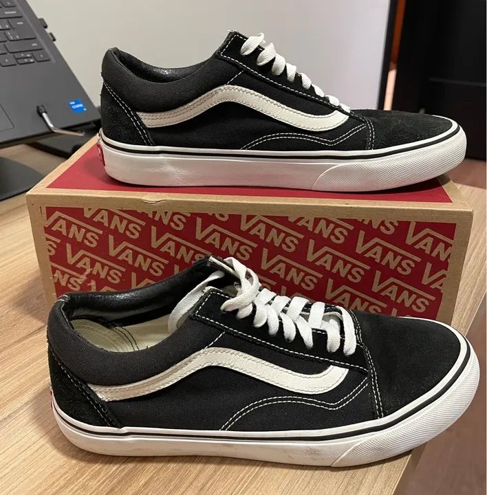 Tenis Vans Old Skool Preto TAM 38 Estado de Novo Calcados Pioneiros Ouro Branco 1362911455 OLX