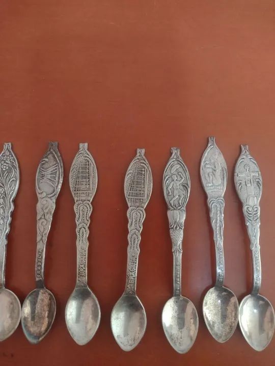 Conjunto de 7 colheres de chá antigas - Foto 3
