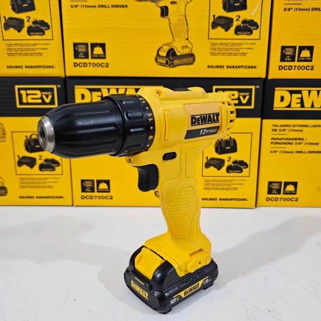 Parafusadeira Furadeira 2 Baterias 12V + Bolsa Dewalt DCD700C2 Garantia de 3 Anos - Foto 5