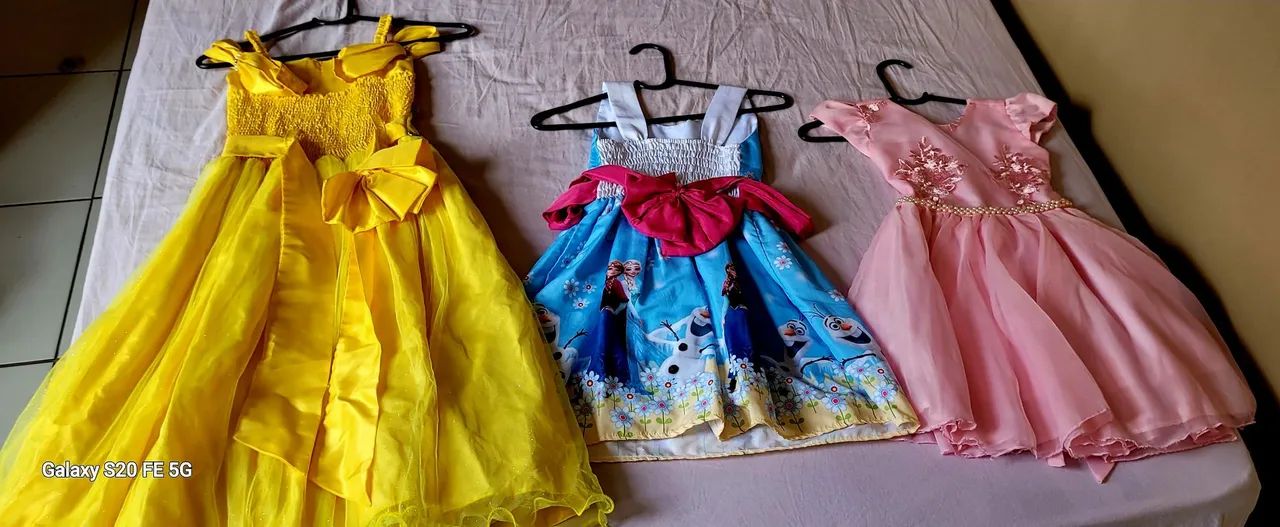 Vestido de Princesa Amarelo para Menina - Foto 6
