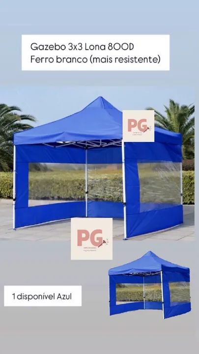 Gazebo 3x3 ferro branco reforçado lona 800D - Foto 2