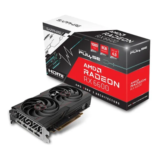 Placa de Vídeo AMD RX 6600 8GB DDR6 Sapphire Pulse 128 Bits 2 Anos de Garantia - WZetta