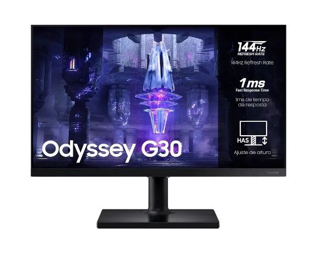 Monitor Gamer Samsung Odyssey G30 24" FHD 144Hz 1ms - Novo, Lacrado, Nota Fiscal, Garantia - Foto 3