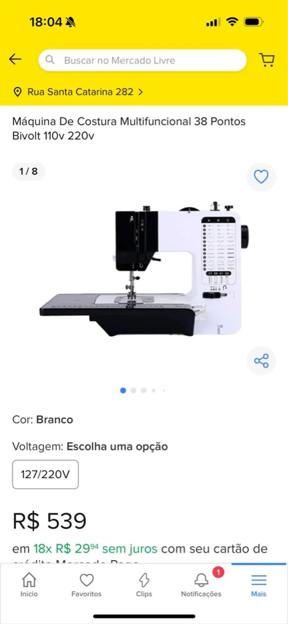 Vendo Máquina de Costura Multifuncional 38 Pontos Bivolt  - Foto 2