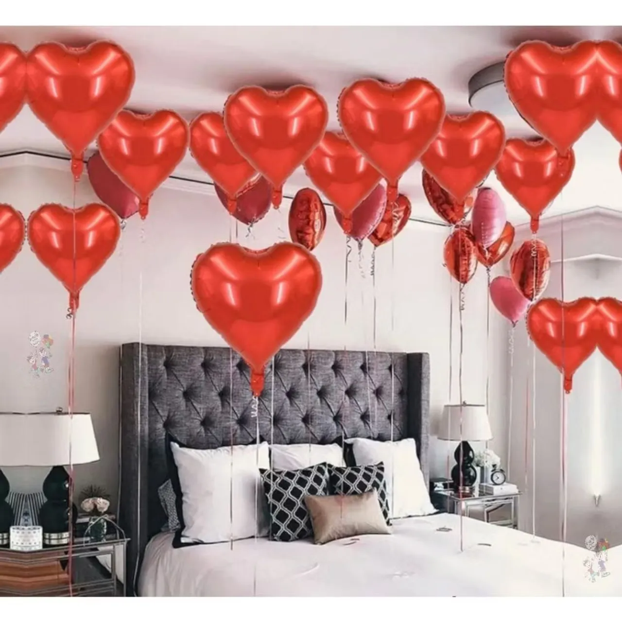 Decoração Romântica com Balões de Coração