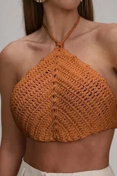 Top Crochê Amarração - Laranja