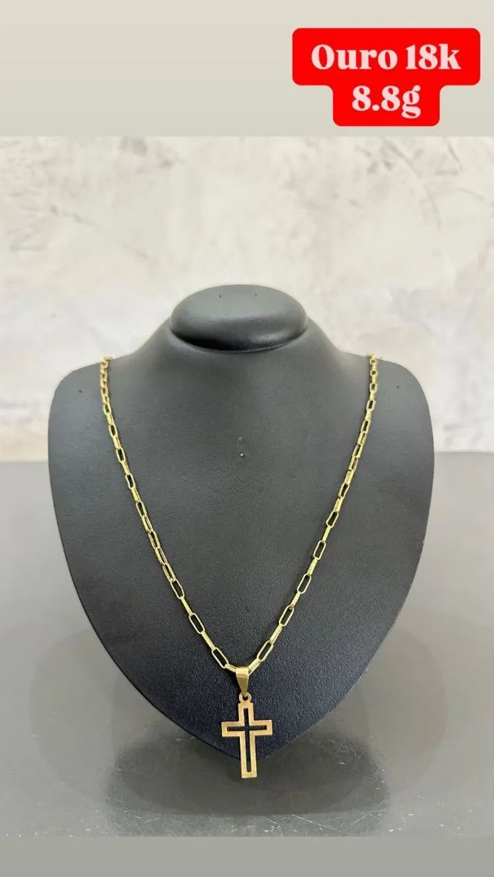 Cordão com Cruz em Ouro 18k - 8.8g 70cm