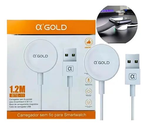 Carregador Sem Fio para Smartwatch -  A Gold