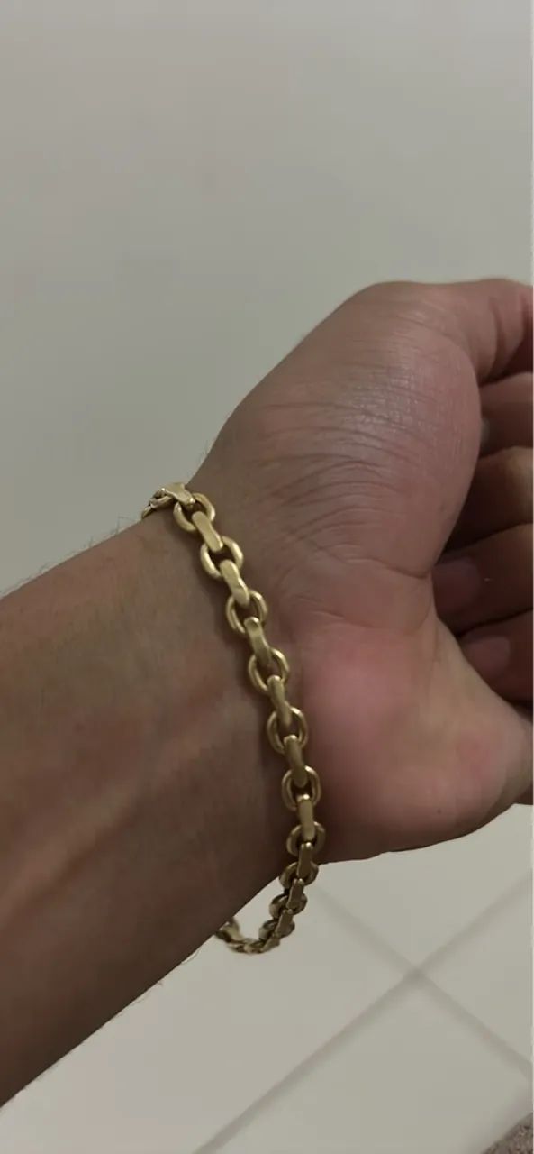  Pulseira 15G MACIÇO ouro 18k usada - Foto 2