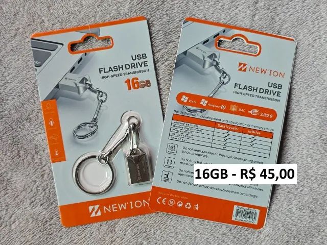 pendrive novos 16gb 45,00 / 128gb R$ 110,00
