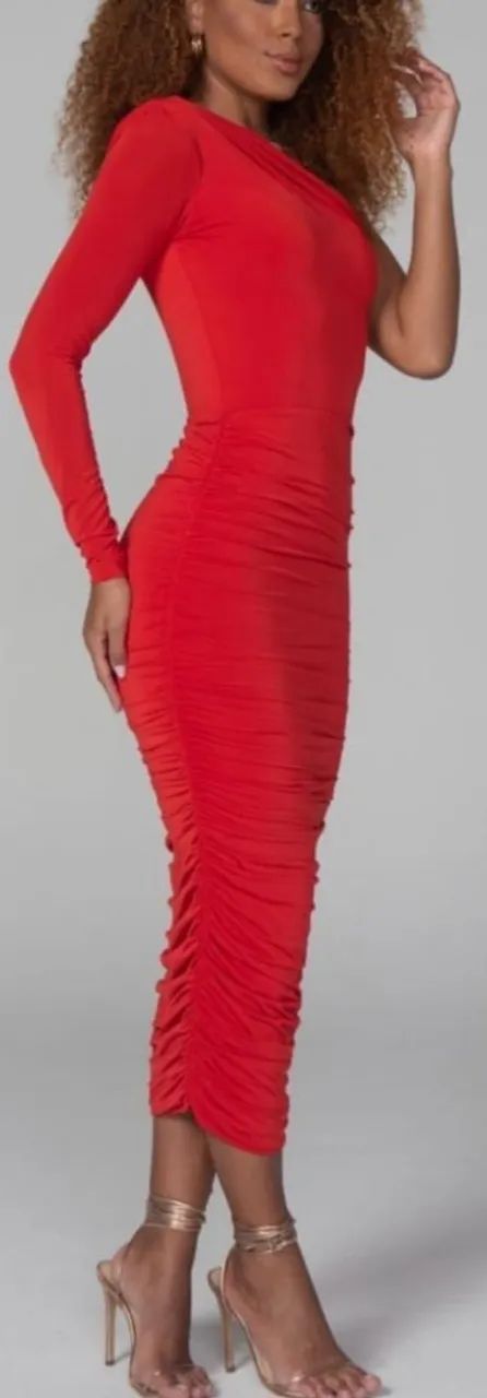 VESTIDO VERMELHO MIDI G - Foto 4