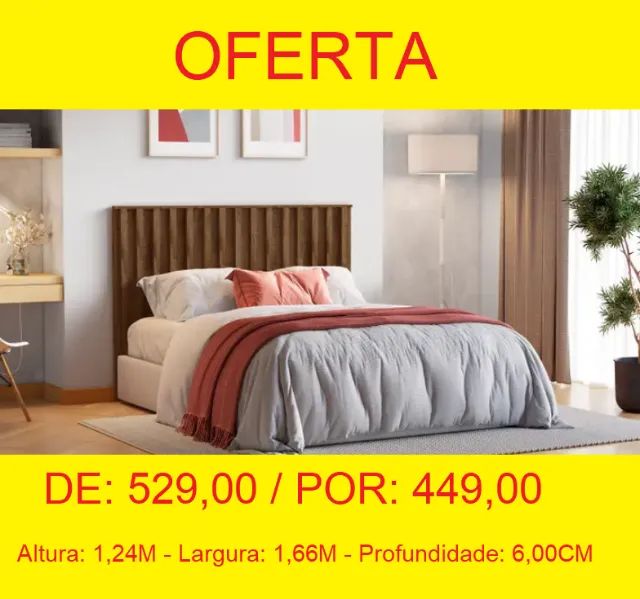 Cabeceira de madeira ripada reforçada