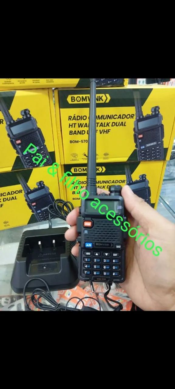 Walkie Talkie BOMVK BOM-570 - Rádio Comunicador VHF