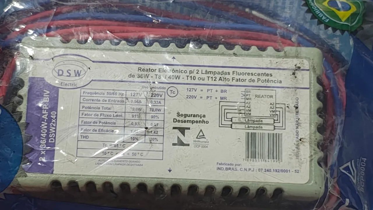 Reator Eletrônico para Lâmpadas Fluorescentes 36W-T8 / 40W-T10 ou T12 - Foto 2
