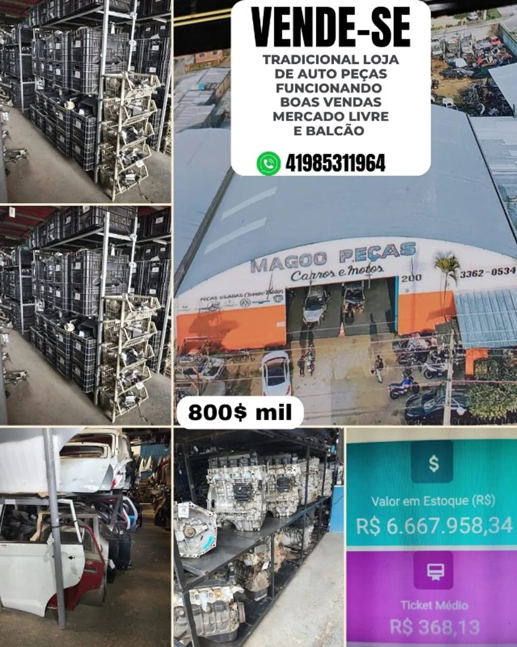 vende-se loja tradicional de auto peças