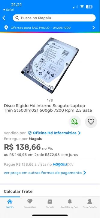 HD Seagate 500GB para Notebook - Foto 2