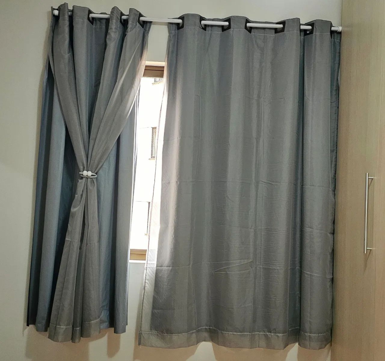 Cortina Cinza Blackout Tecido Duplo - Foto 3