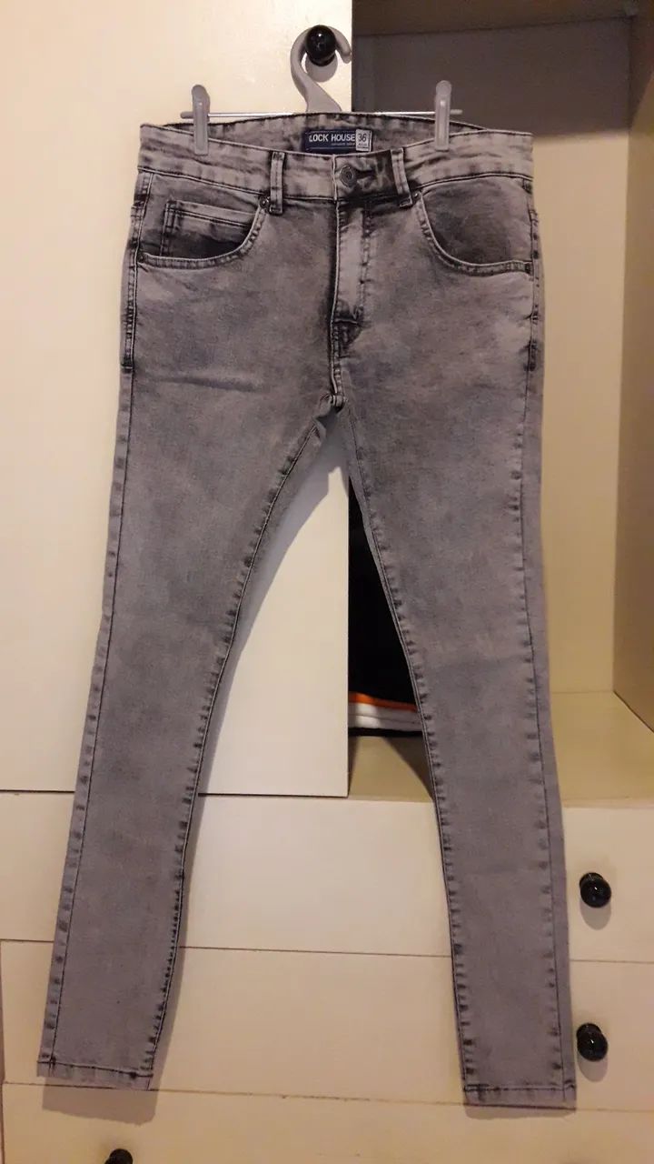Calça Jeans Cinza Infantil - Lock House - Foto 3